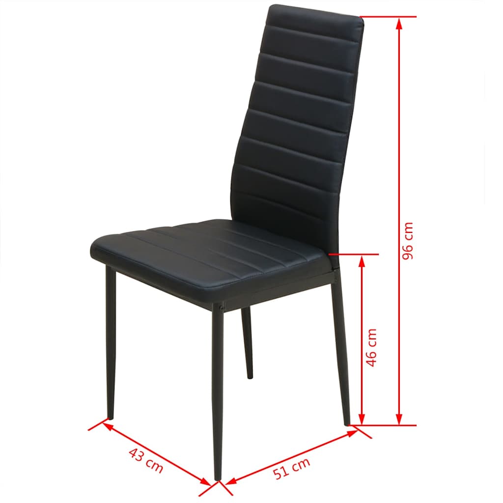 Five Piece Dining Table and Chair Set Black