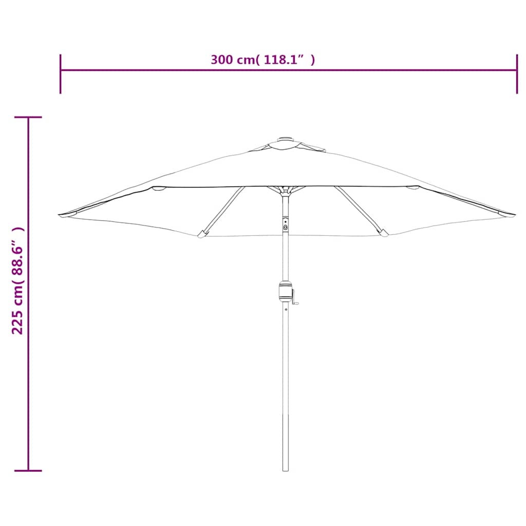 LED Cantilever Garden Parasol 3 m Green