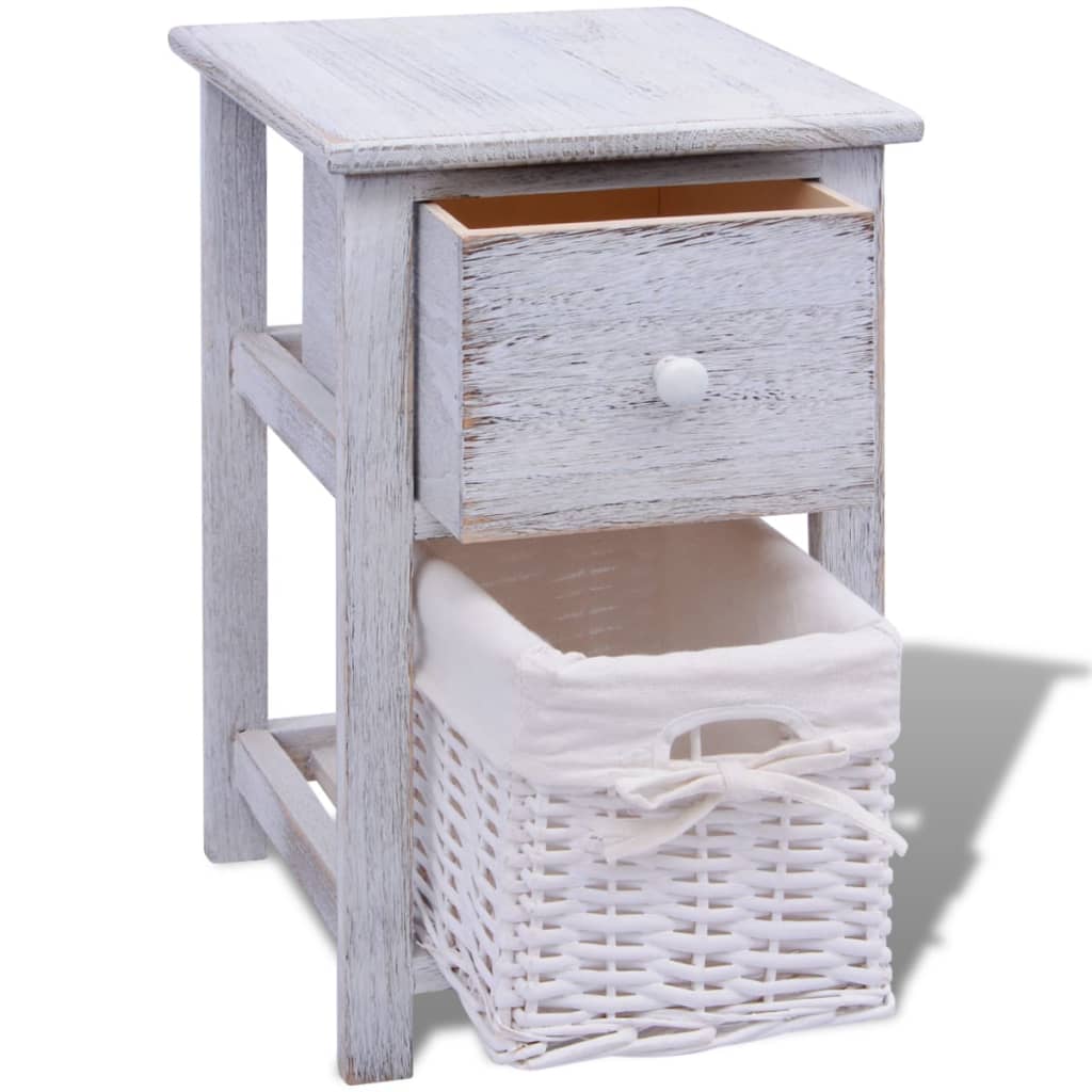 Bedside Cabinet Wood White