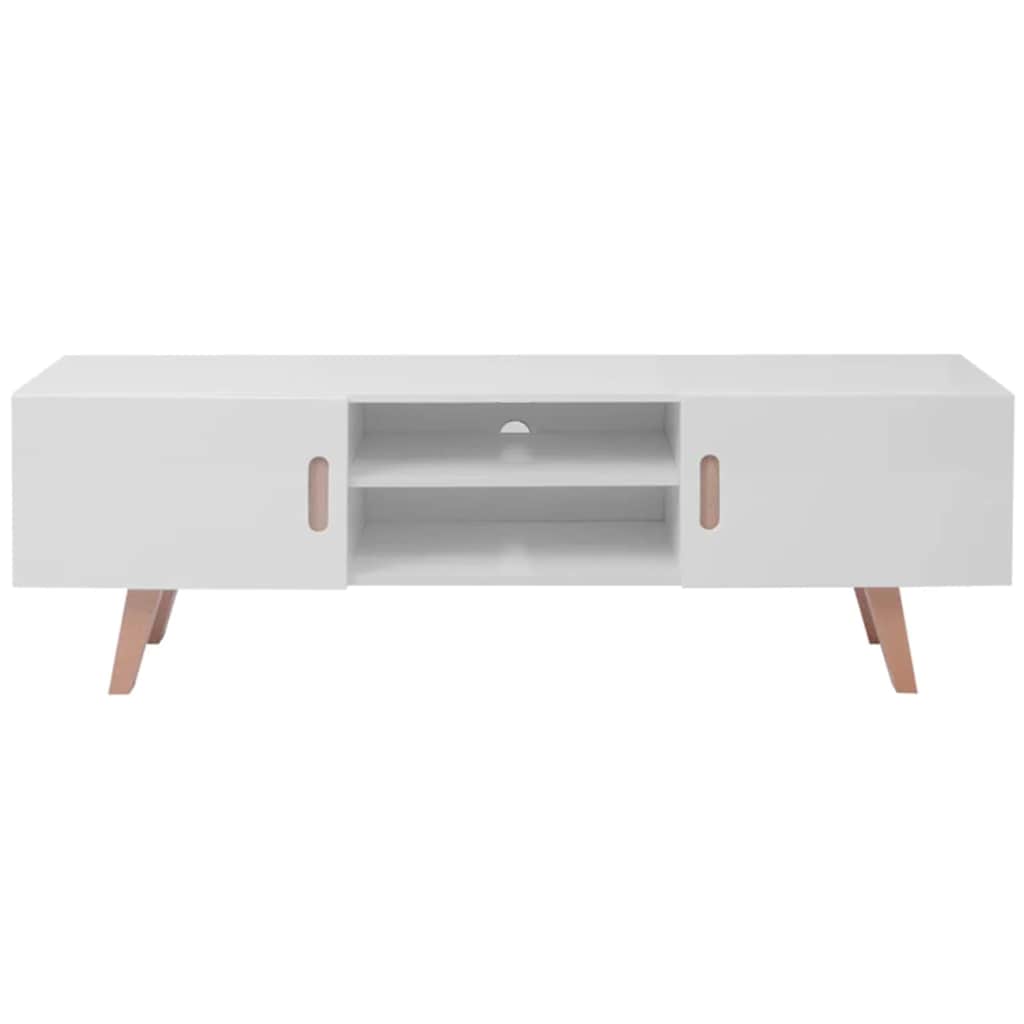 TV Stand MDF 150x35x48.5 cm High Gloss White