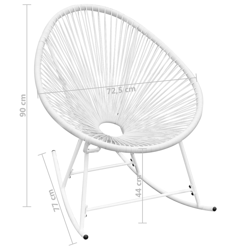 Outdoor Rocking Chair White Poly Rattan