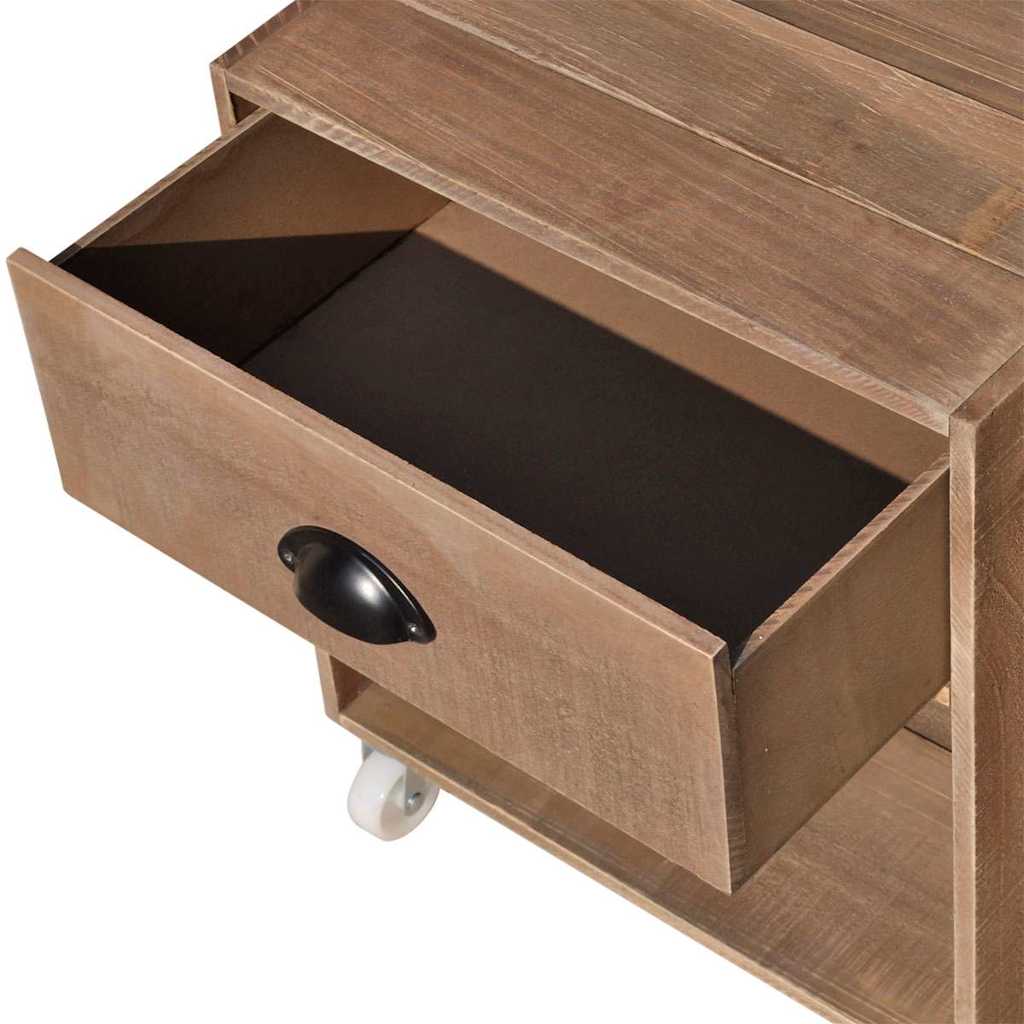 Nightstand Brown Solid Wood