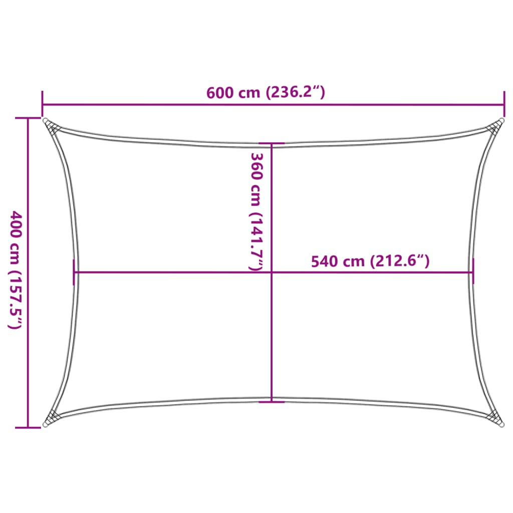 Sunshade Sail HDPE Rectangular 4x6 m Anthracite
