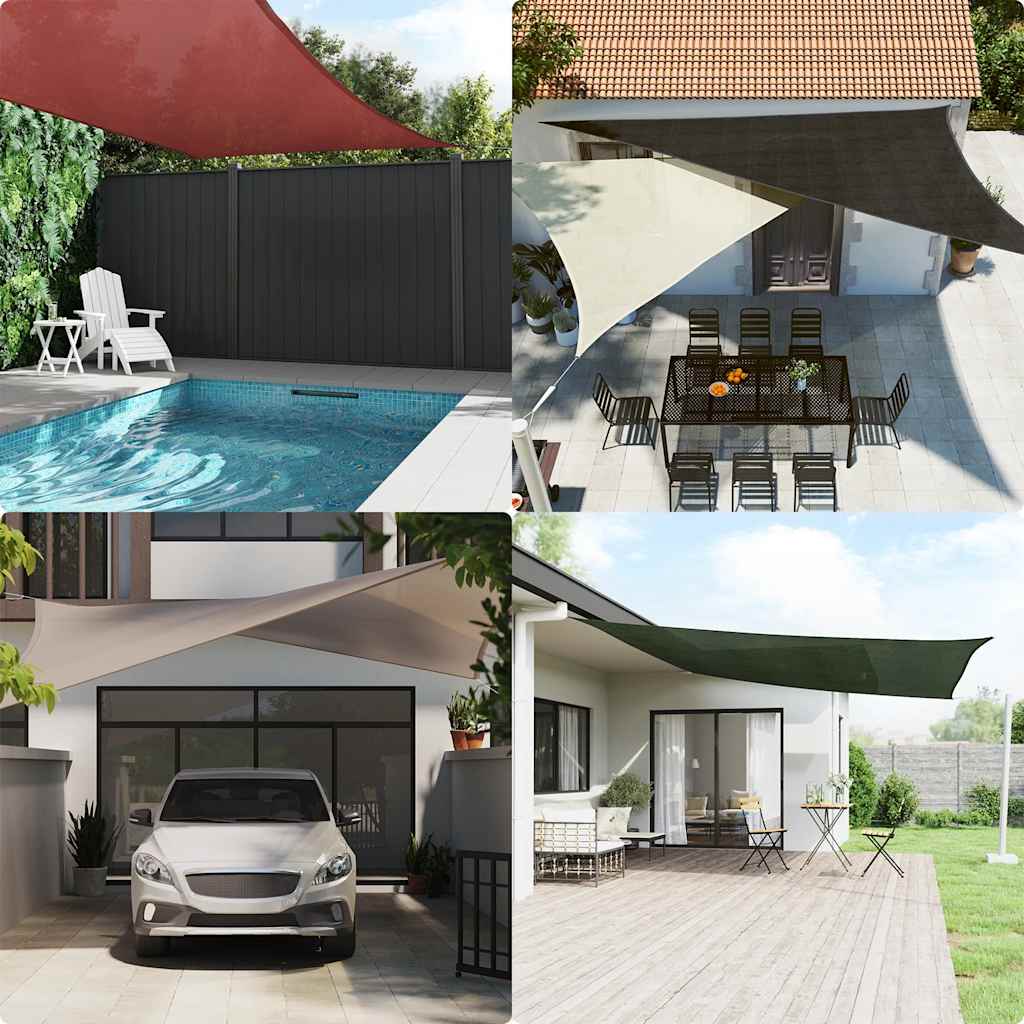 Sunshade Sail HDPE Triangular 5x5x5 m Beige