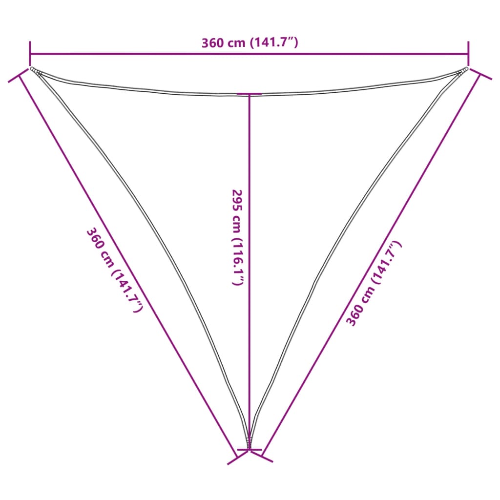 Sunshade Sail Oxford Fabric Triangular 3,6x3,6x3,6 m Beige