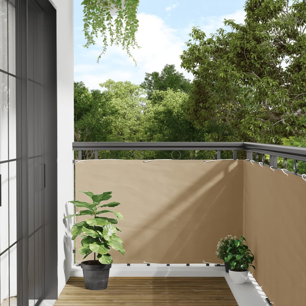 Balcony Screen Oxford Fabric 90x400 cm Beige
