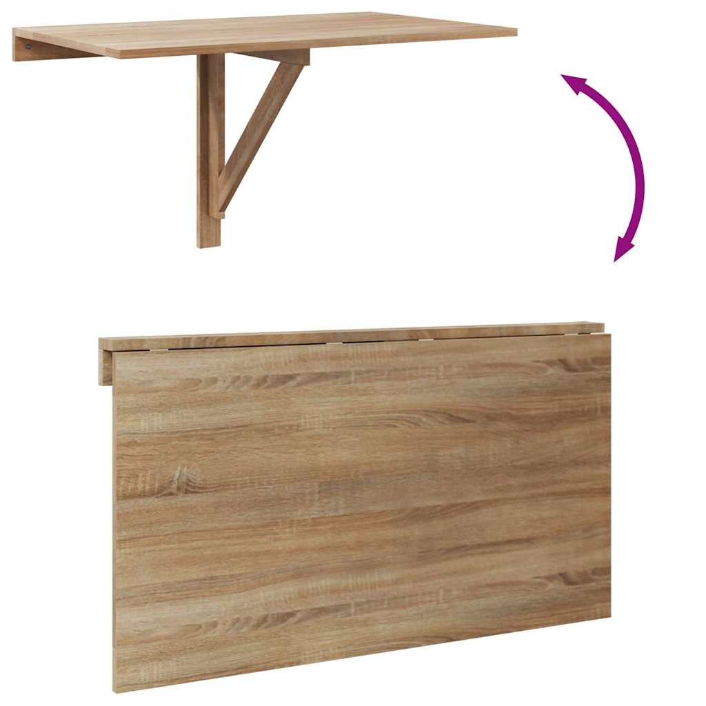 Folding Wall Table Oak 100x60 cm