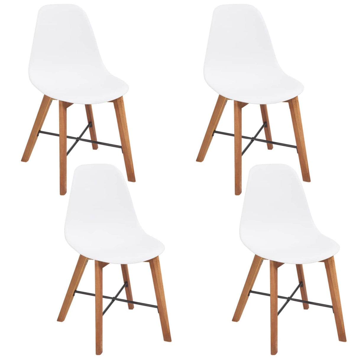 Chair Seats 4 pcs White 39 x 39 x 46.5 cm Plastic
