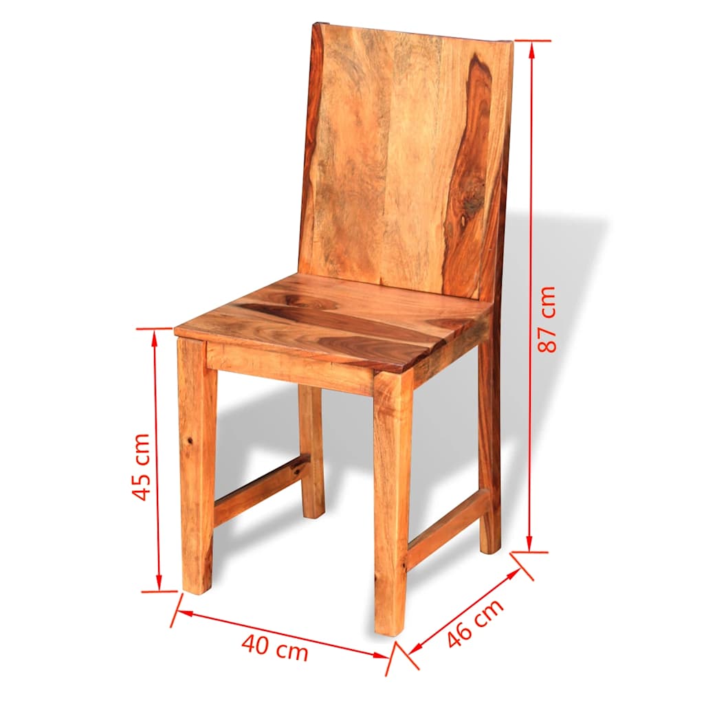Dining Chairs 2 pcs Solid Acacia Wood