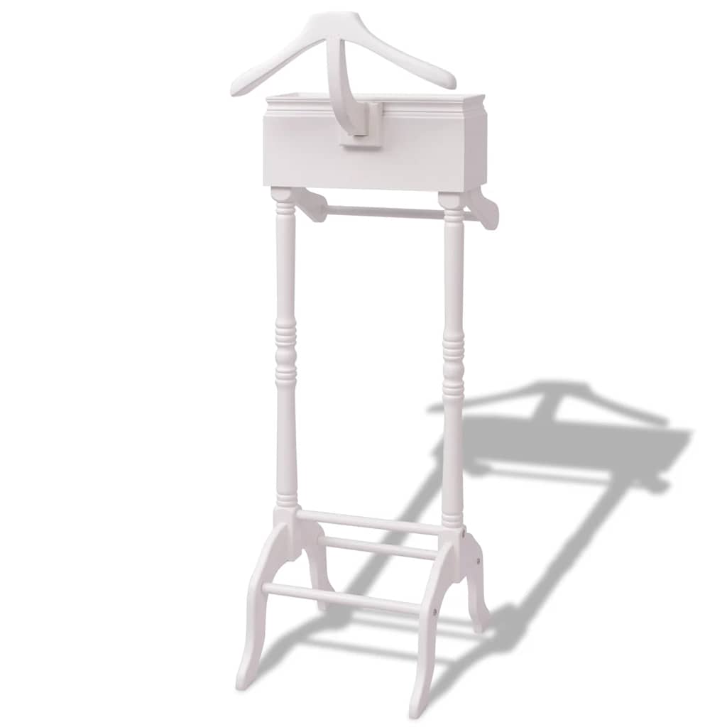 Clothing Rack with Cabinet Wood White