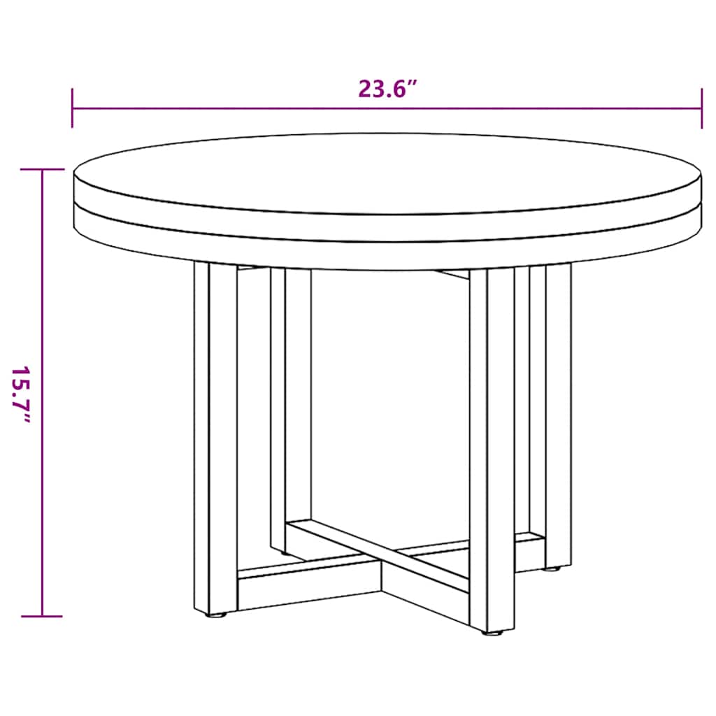 Coffee Table Teak Resin 60 cm