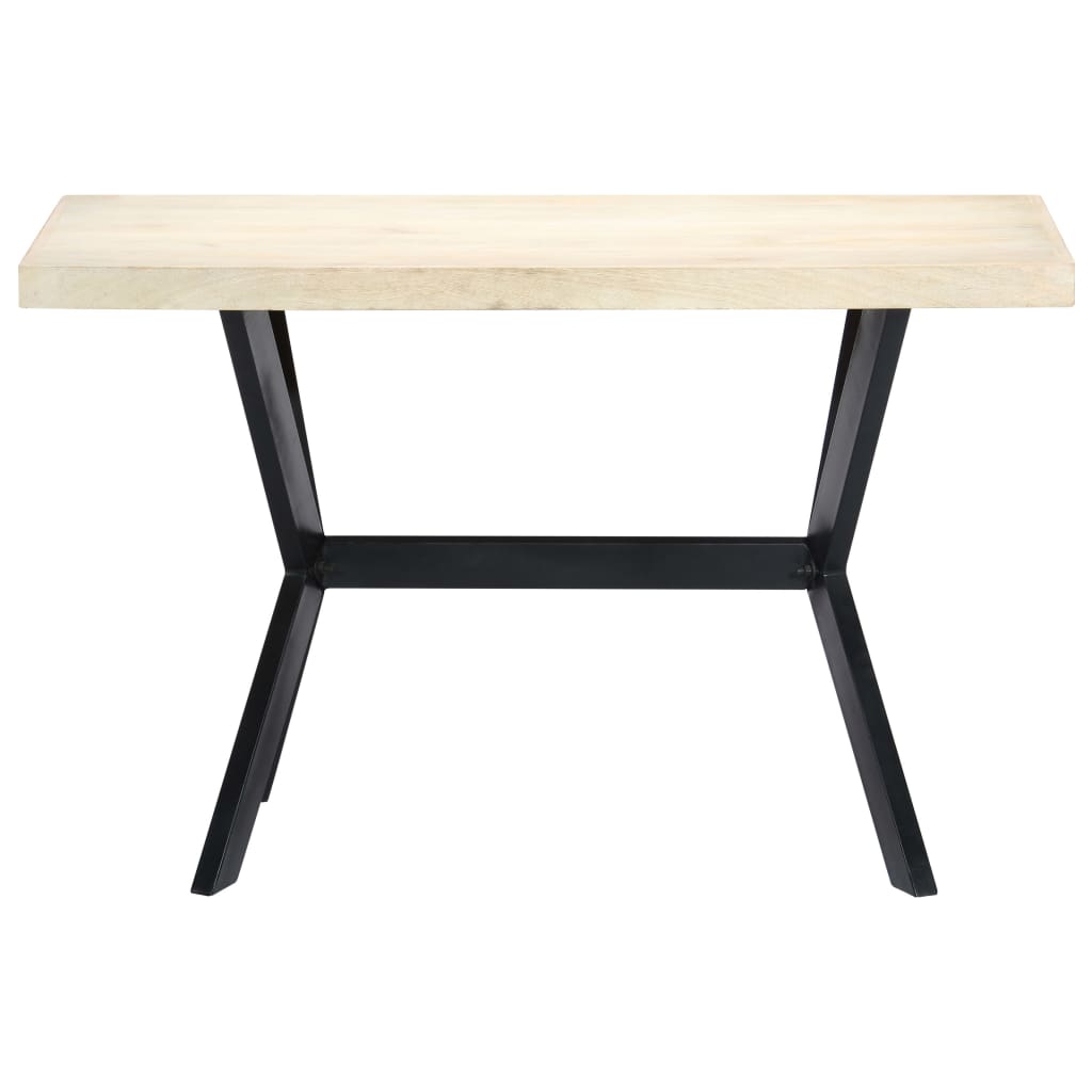 Dining Table White 120x60x75 cm Solid Mango Wood