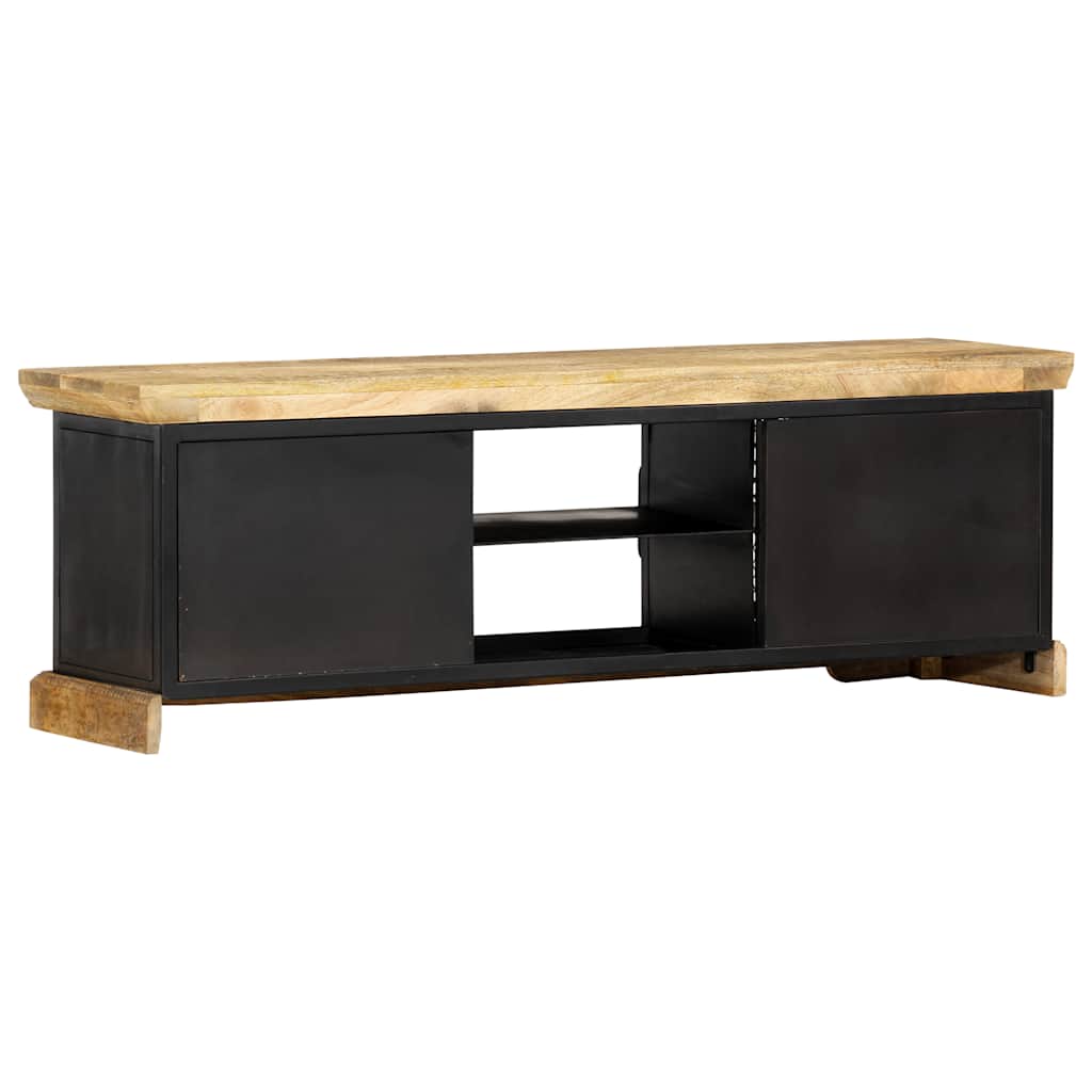 TV Cabinet Black 120x30x40 cm Solid Mango Wood