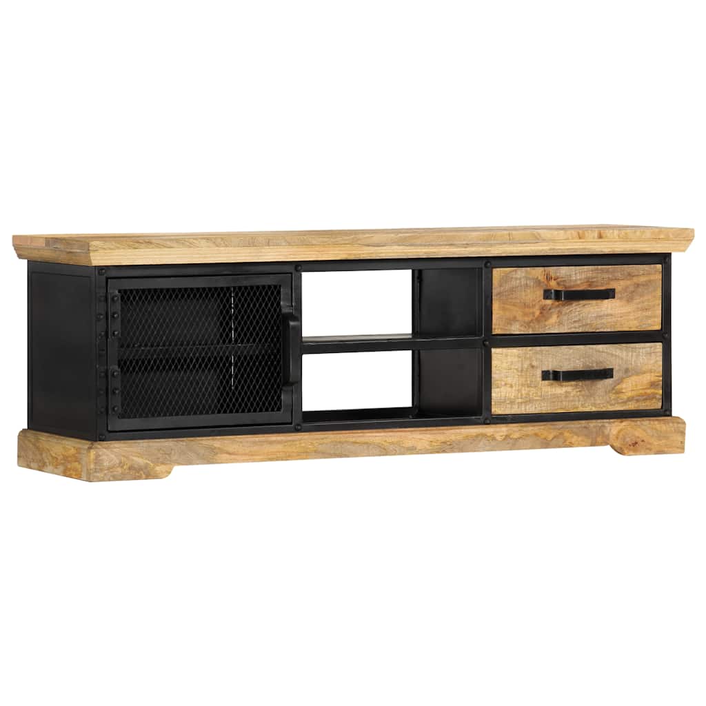 TV Cabinet Black 120x30x40 cm Solid Mango Wood
