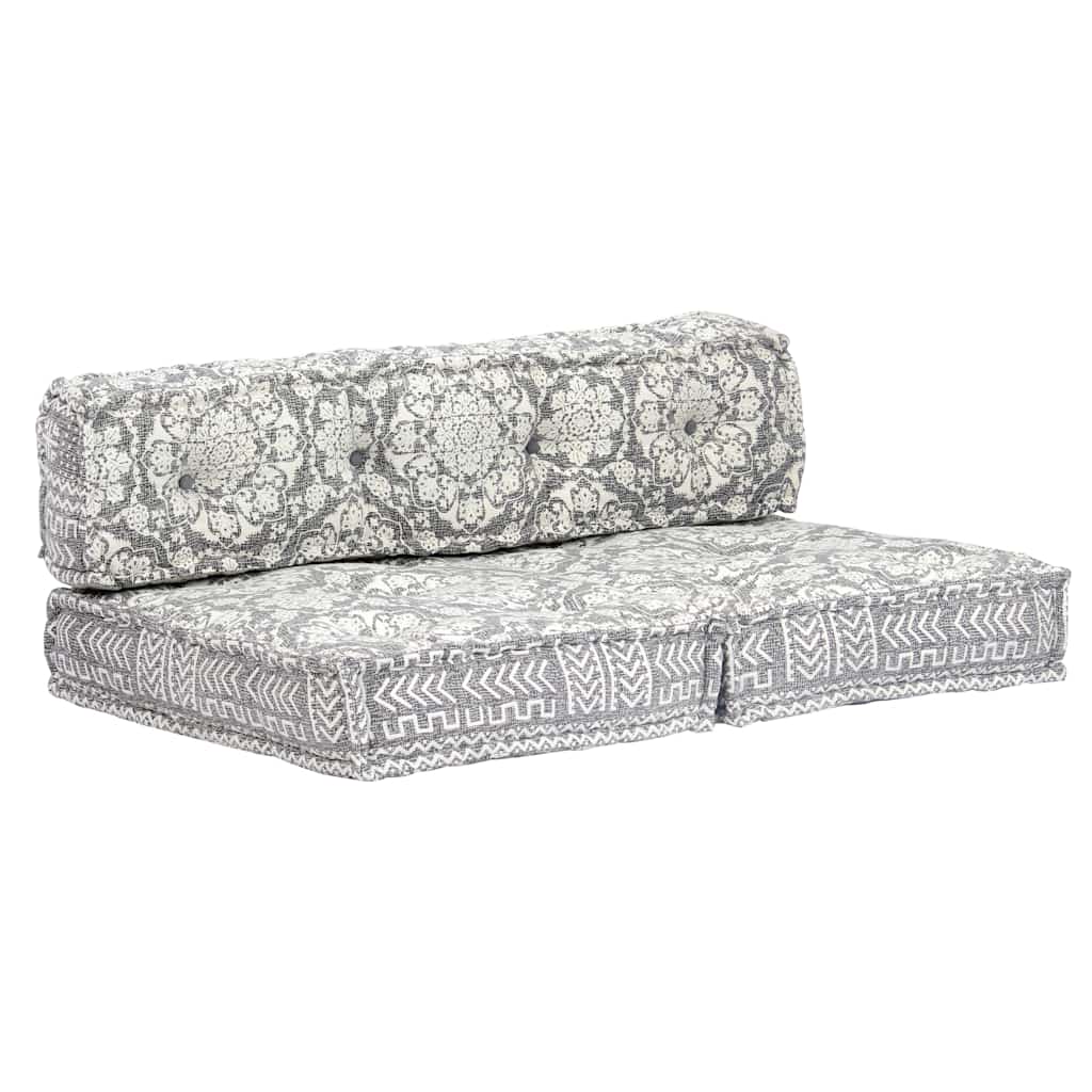 Pouffe Light Grey Fabric