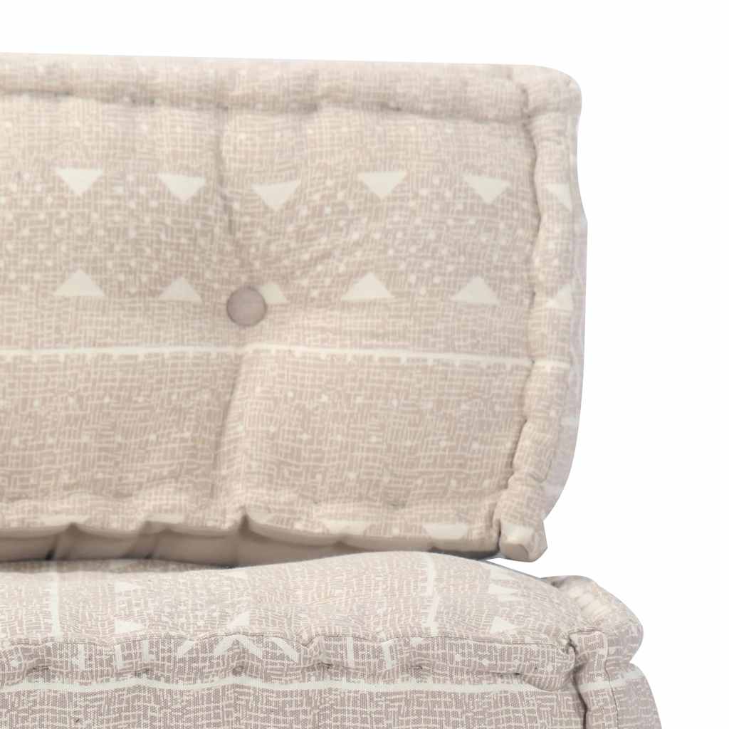 Pouffe Beige Fabric