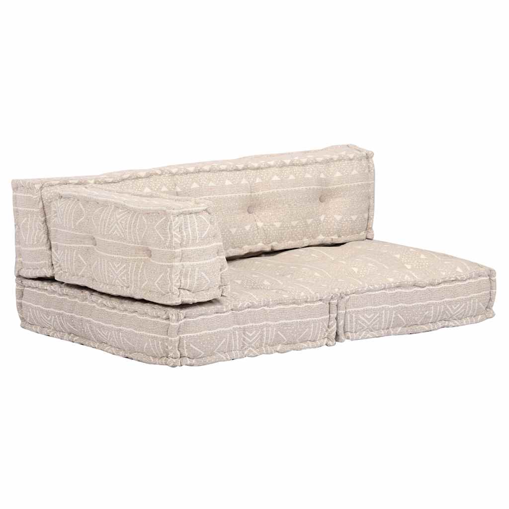 Pouffe Beige Fabric