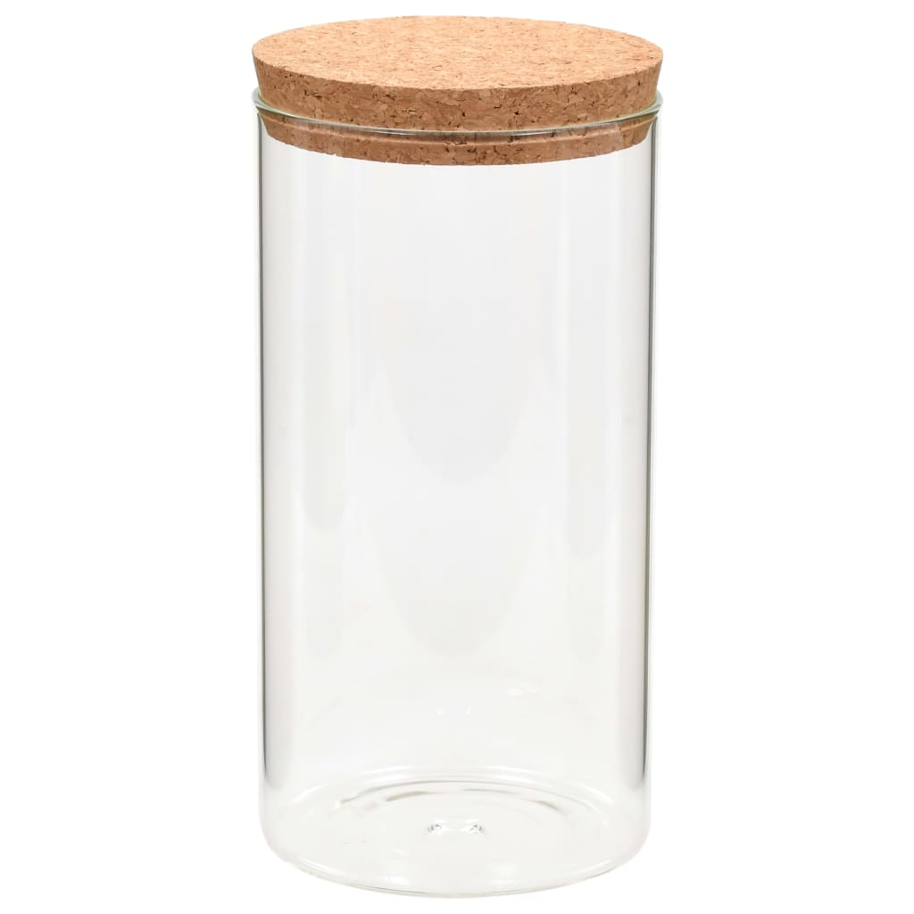 Storage Glass Jars with Cork Lid 6 pcs 1100 ml