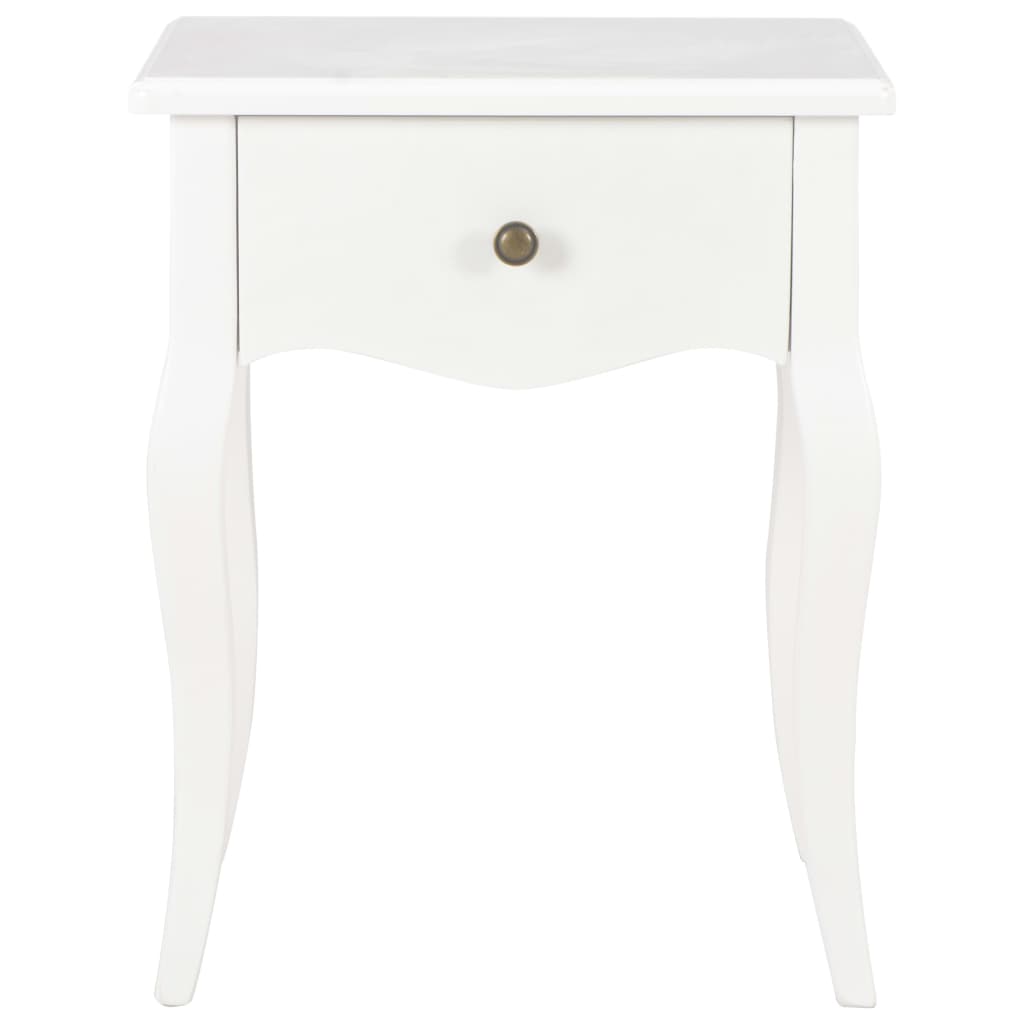 Nightstand White 40x30x50 cm Solid Pine Wood