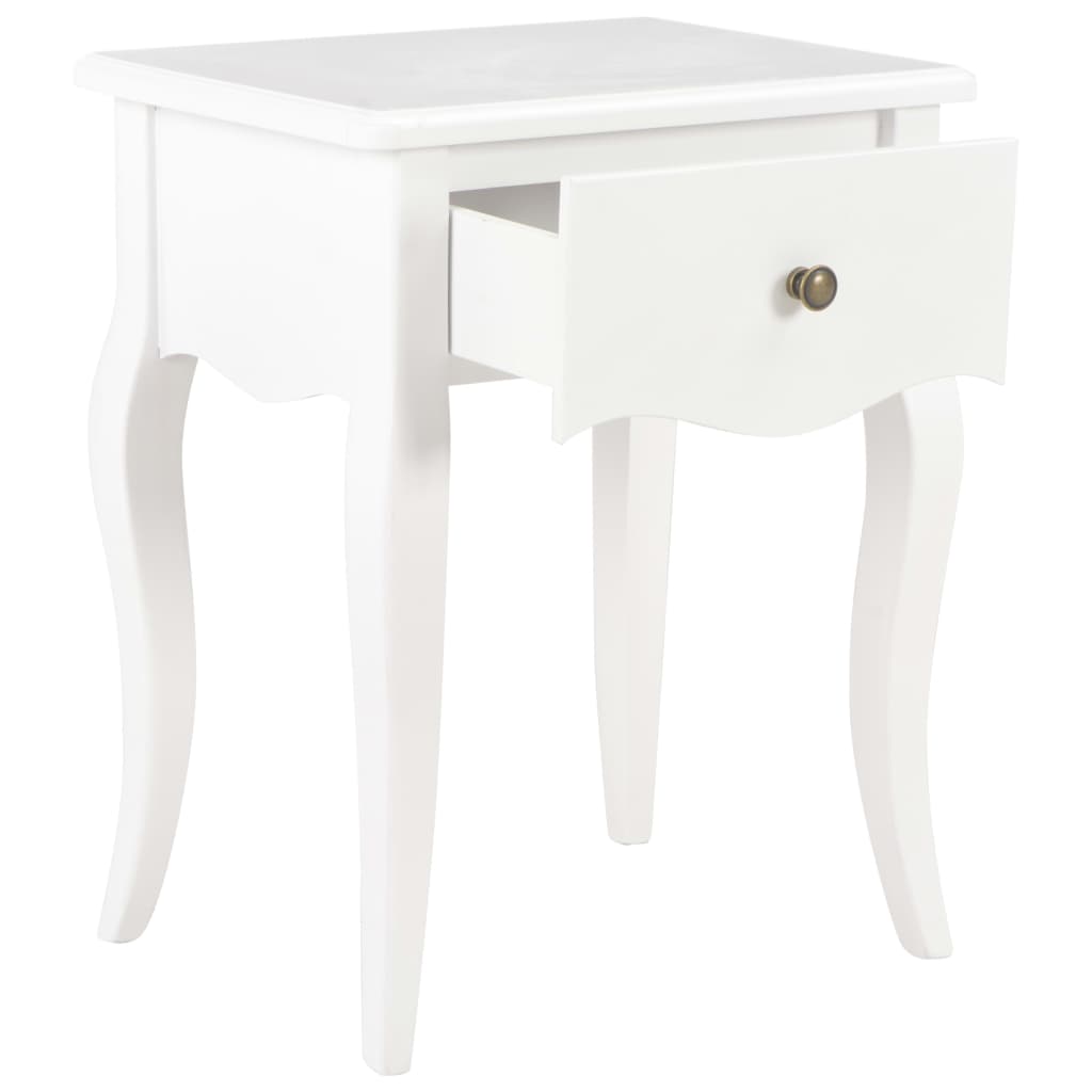 Nightstand White 40x30x50 cm Solid Pine Wood
