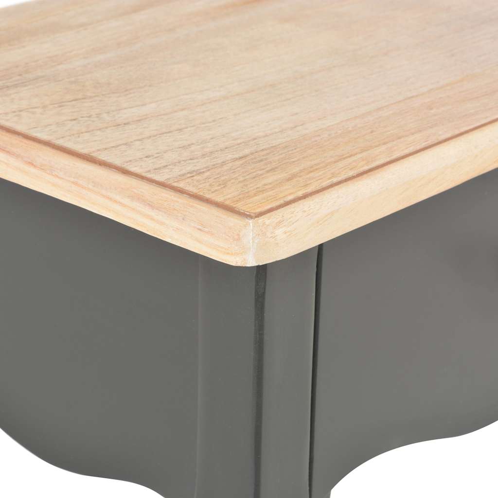 Nightstand Black and Brown 40x30x50 cm Solid Pine Wood