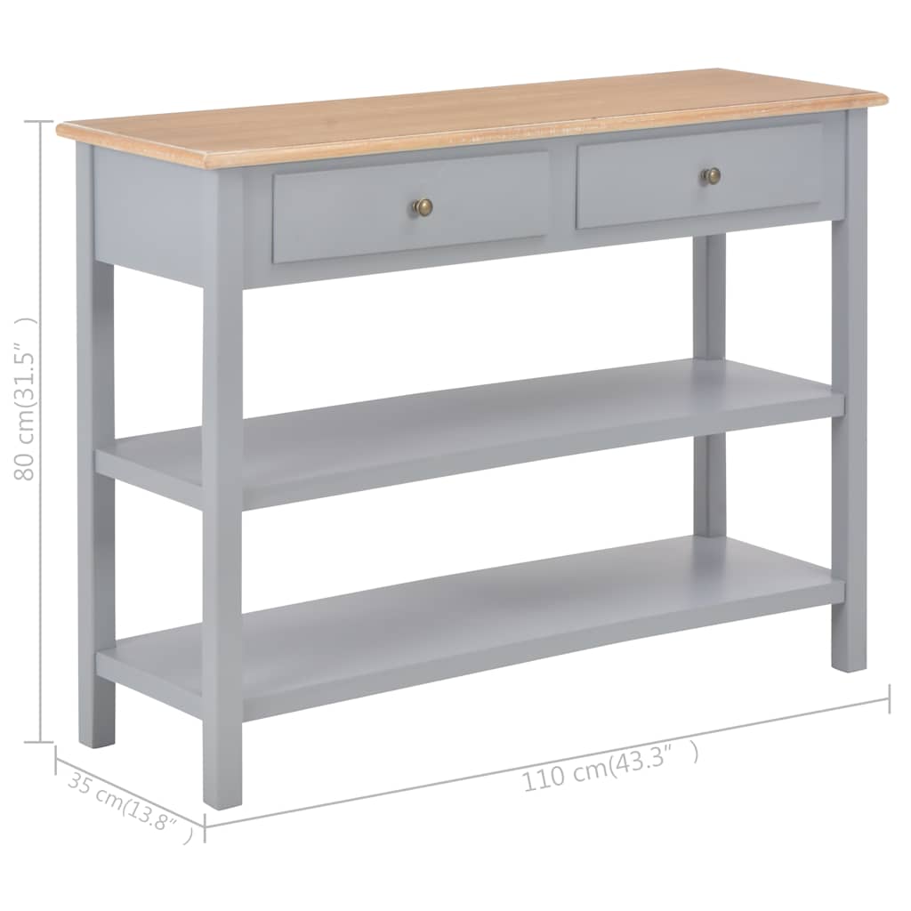 Sideboard Grey 110x35x80 cm MDF