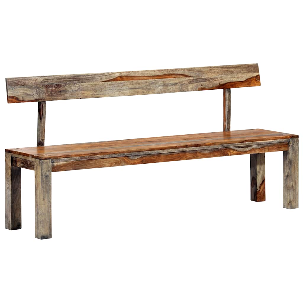 Bench 160 cm Grey Solid Acacia Wood