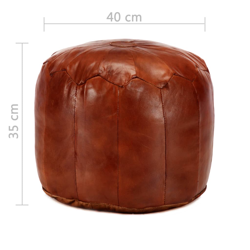 Pouffe Tan 40x35 cm Genuine Goat Leather