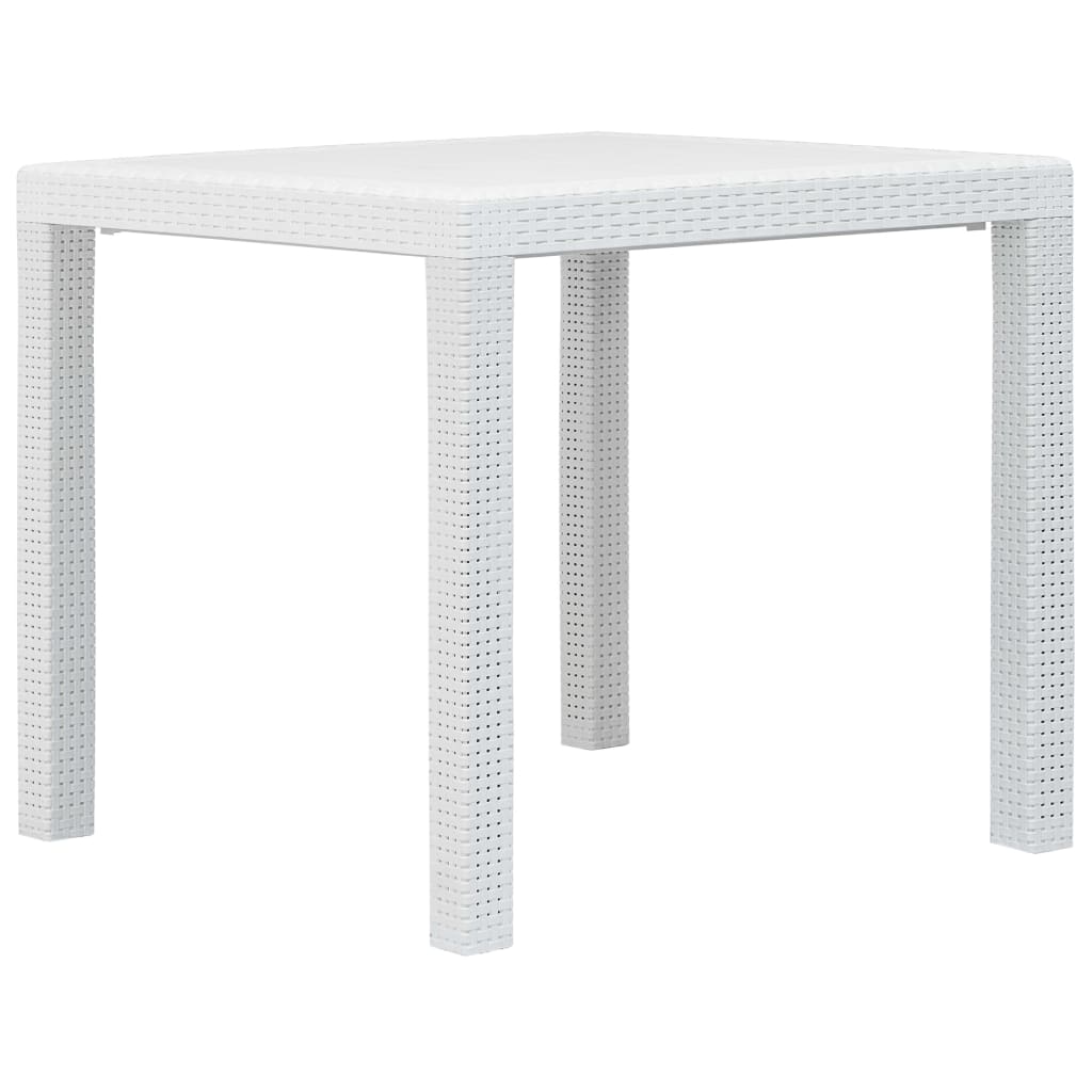 5 Piece Outdoor Dining Set Plastic White Rattan Look