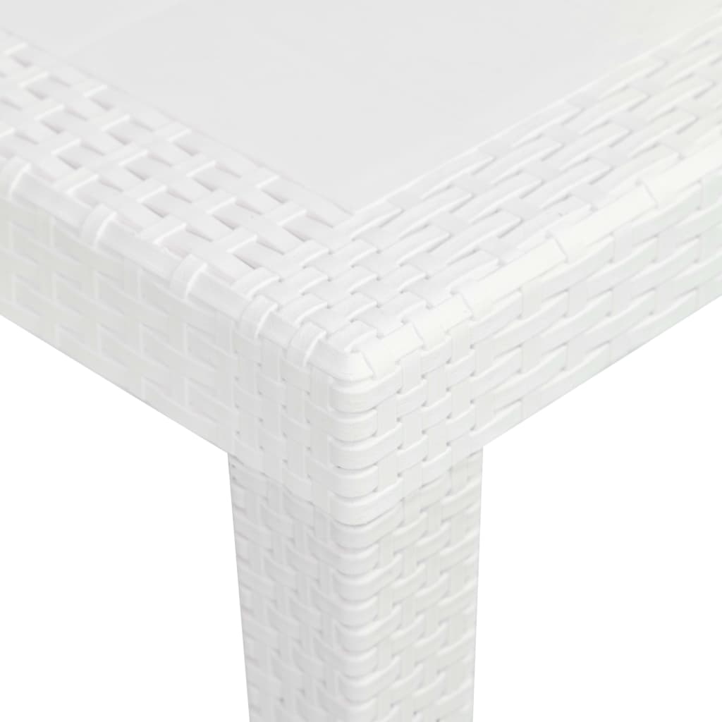 5 Piece Outdoor Dining Set Plastic White Rattan Look