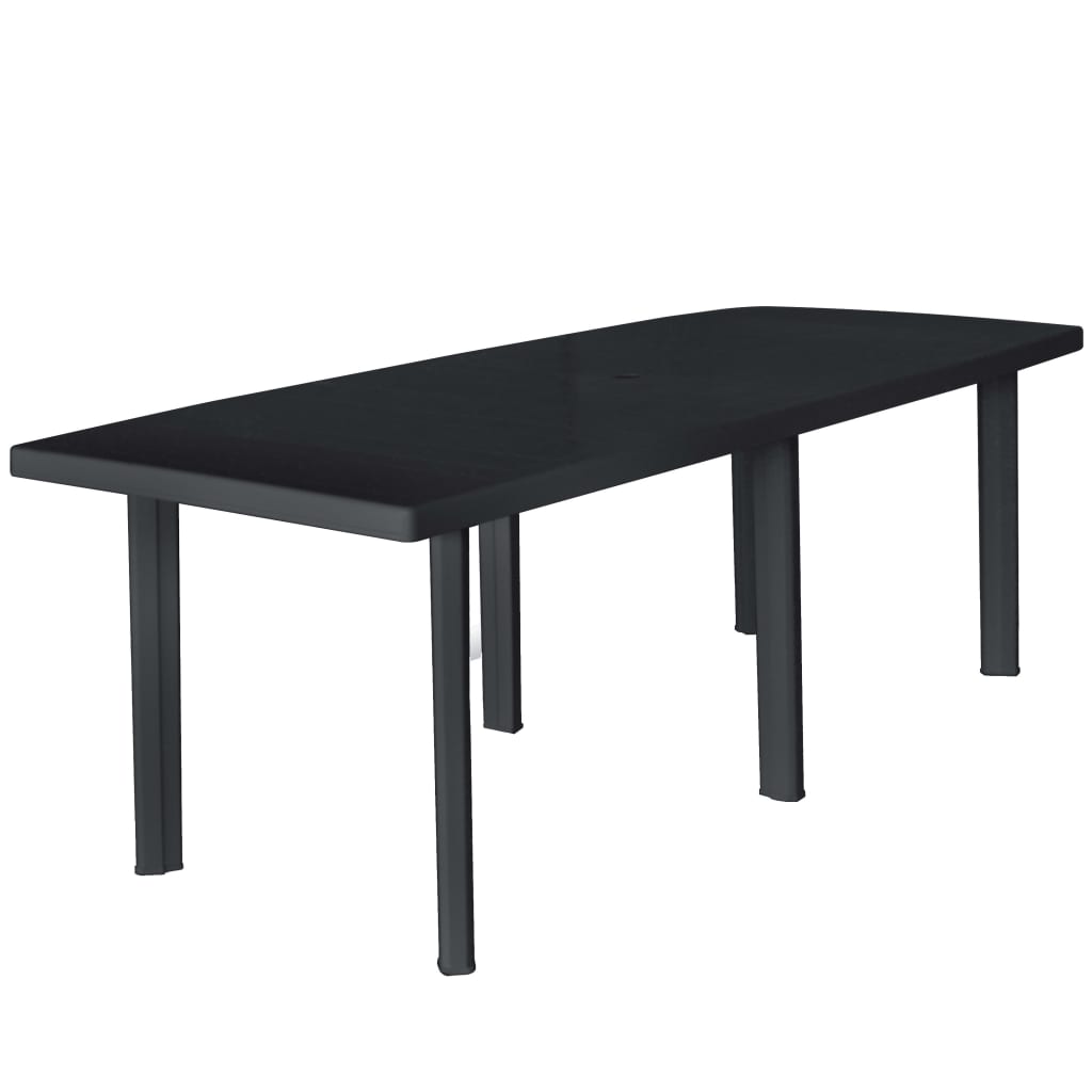 11 Piece Outdoor Dining Set Plastic Anthracite