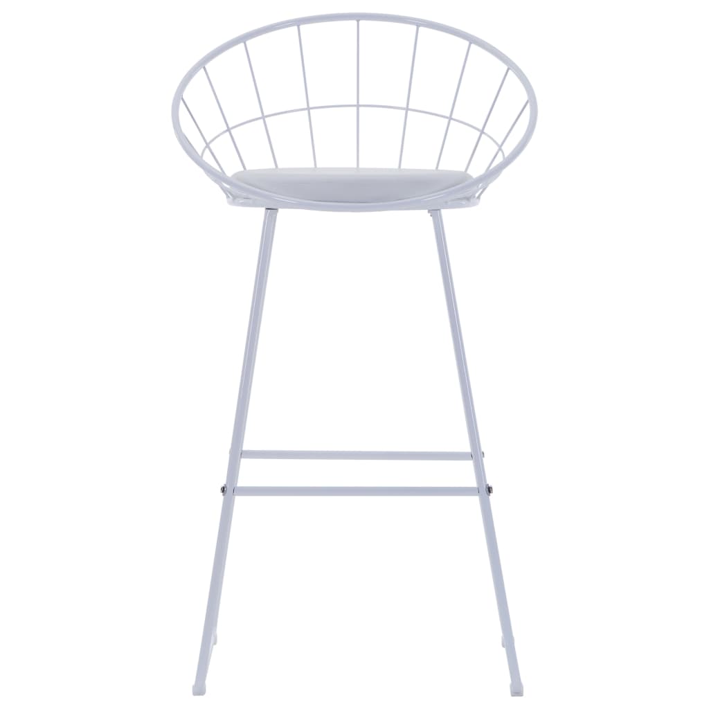 Bar Chairs 2 pcs White Faux Leather