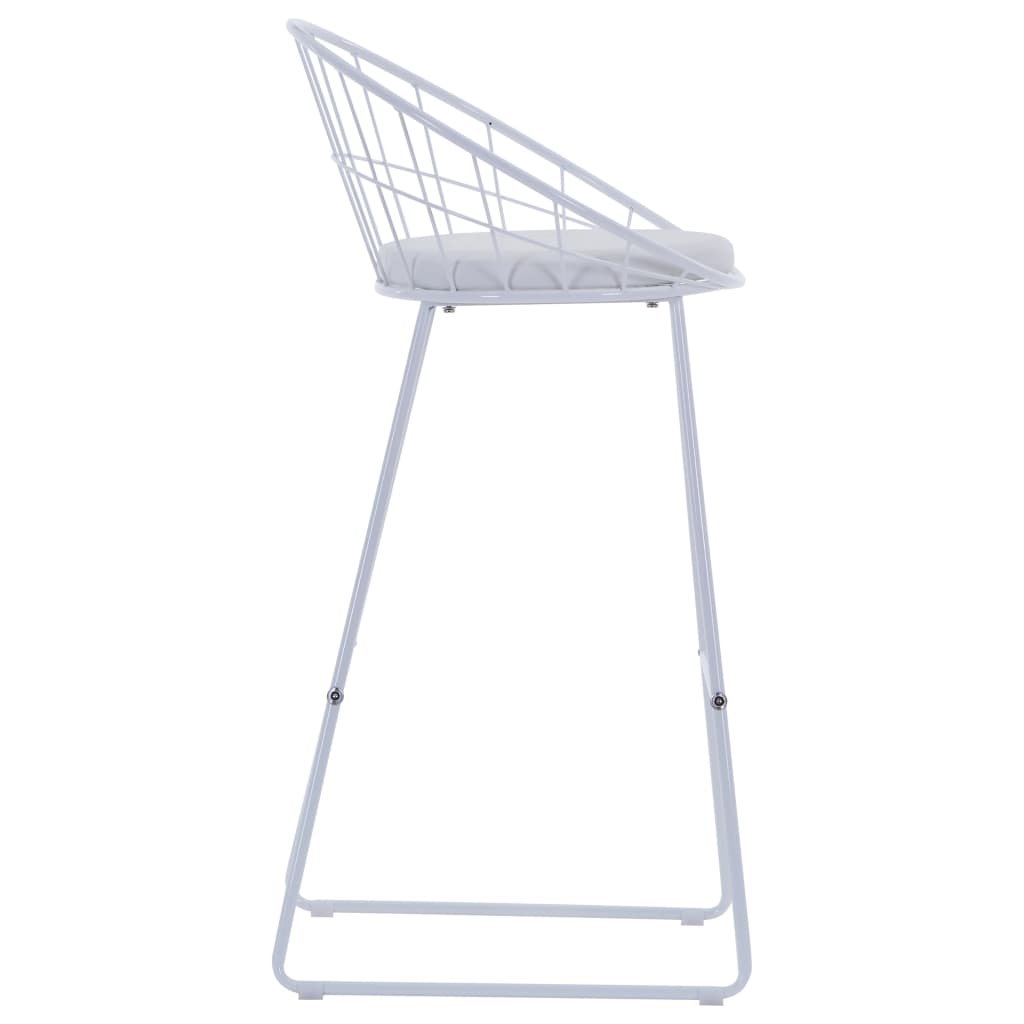 Bar Chairs 2 pcs White Faux Leather