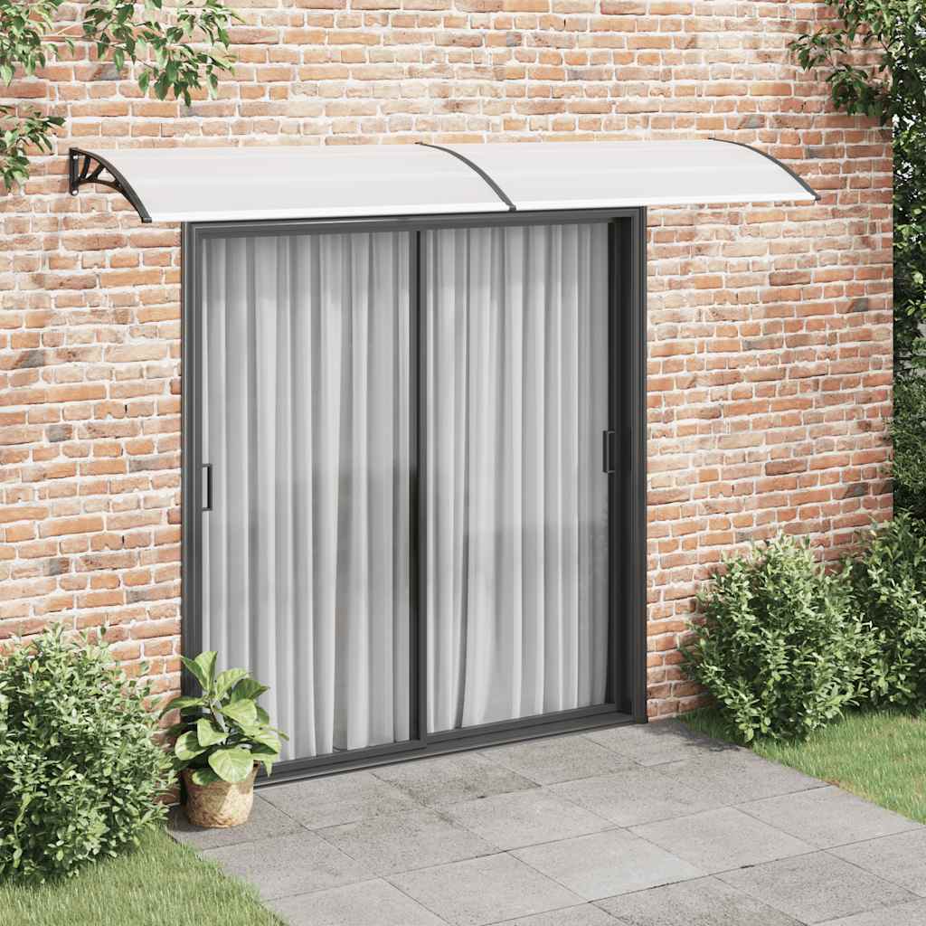 Door Canopy Black and Transparent 300x75 cm PC