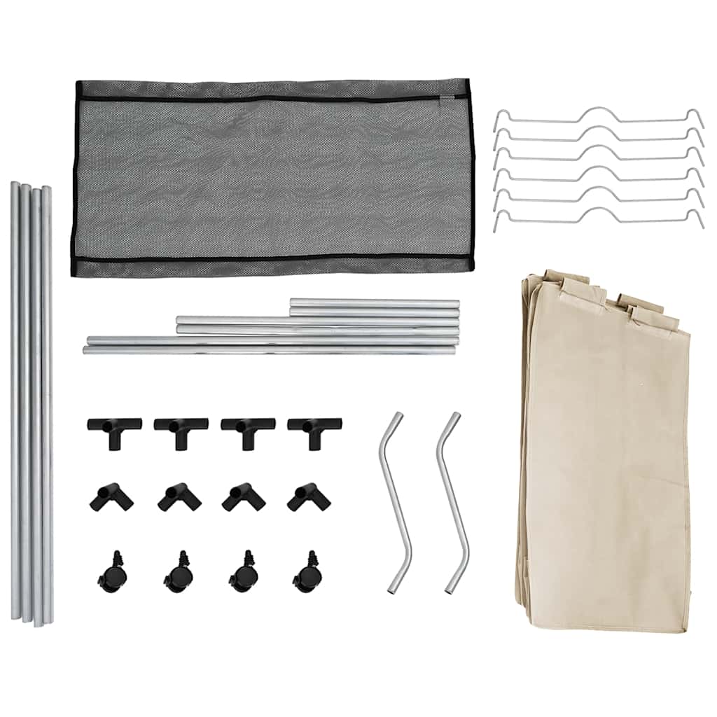 Laundry Sorter with 3 Bags Cream Steel