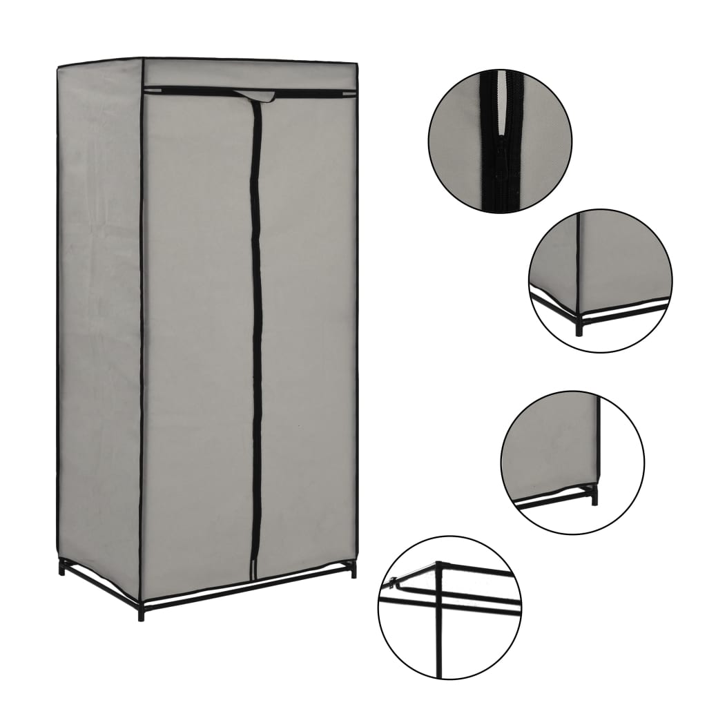 Wardrobe Grey 75x50x160 cm