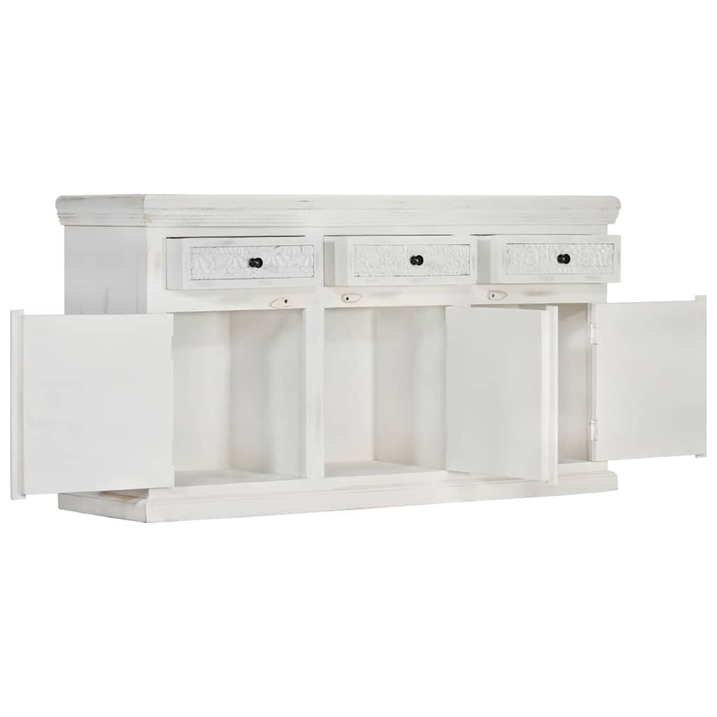 Sideboard White 140x40x74 cm Solid Mango Wood
