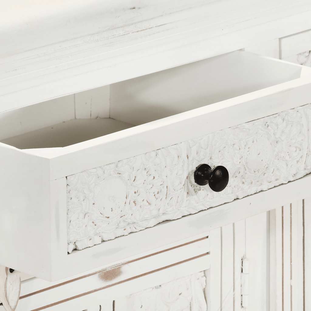 Sideboard White 140x40x74 cm Solid Mango Wood
