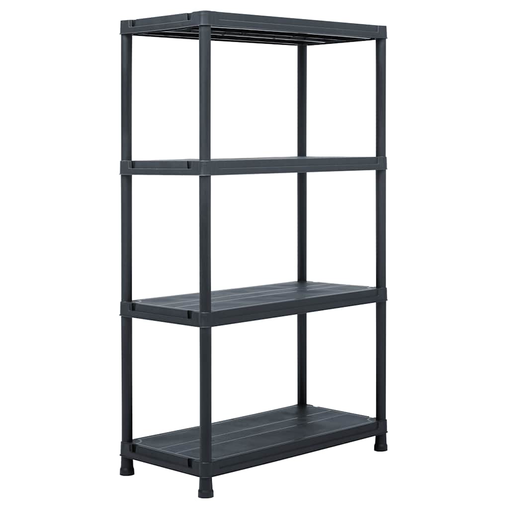 Storage Shelf Racks 2 pcs Black 200 kg 80x40x138 cm Plastic
