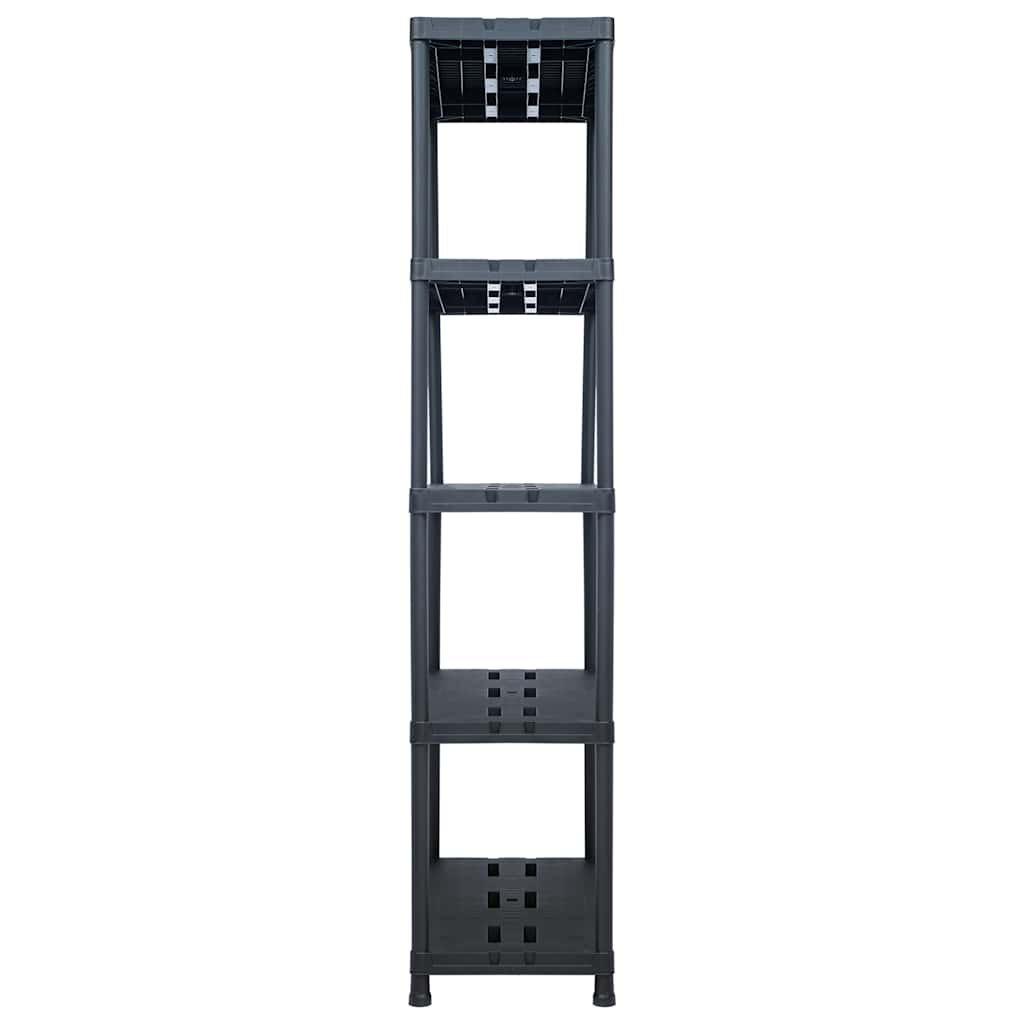 Storage Shelf Racks 2 pcs Black 260 kg 90x40x180 cm Plastic