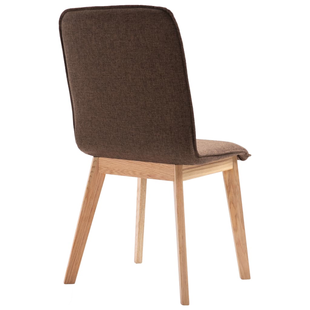 Dining Chairs 4 pcs Brown Fabric