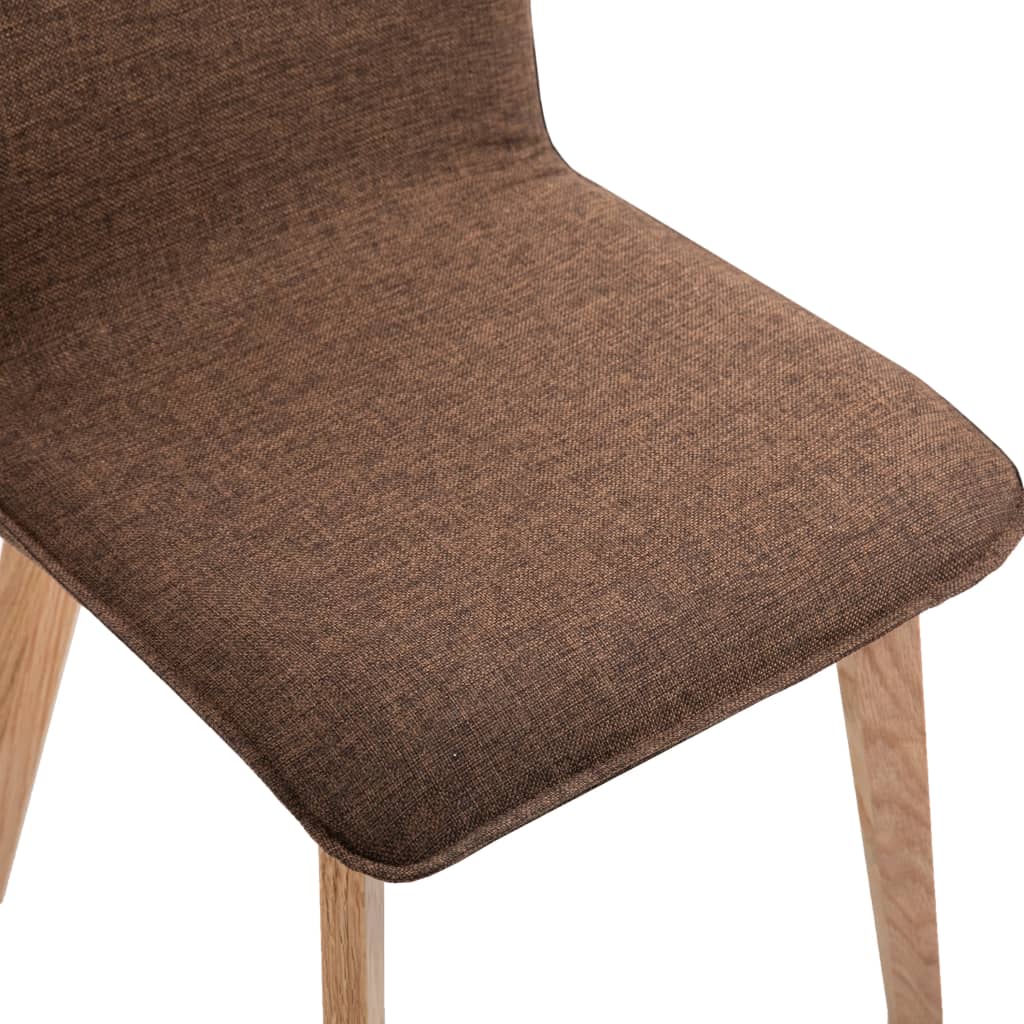 Dining Chairs 4 pcs Brown Fabric