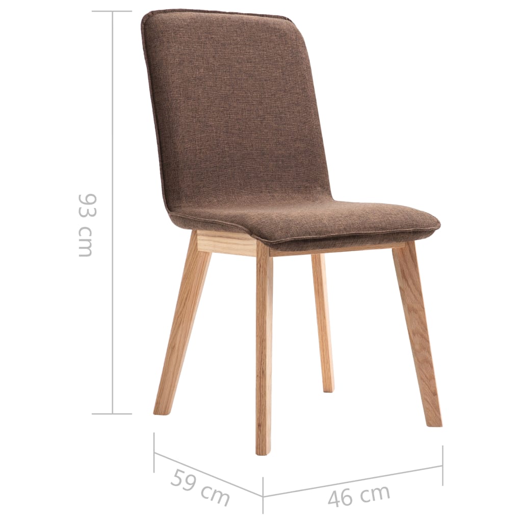 Dining Chairs 4 pcs Brown Fabric