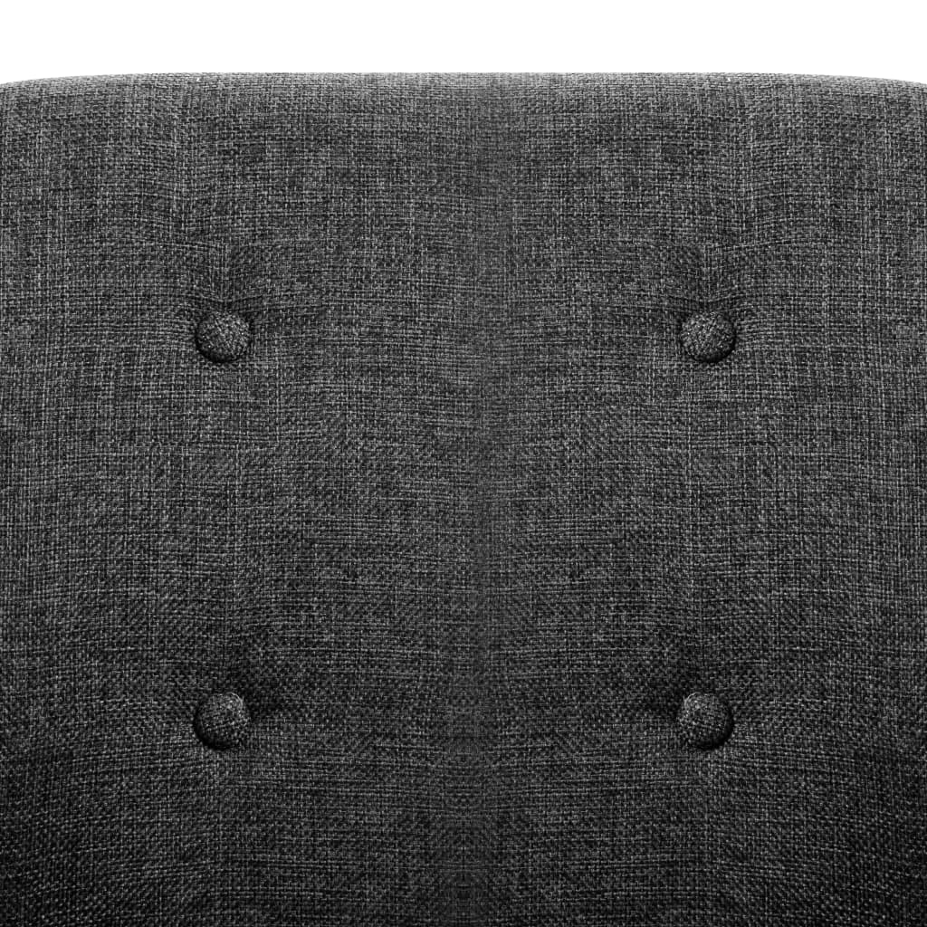 Dining Chairs 2 pcs Dark Grey Fabric and Solid Oak Wood