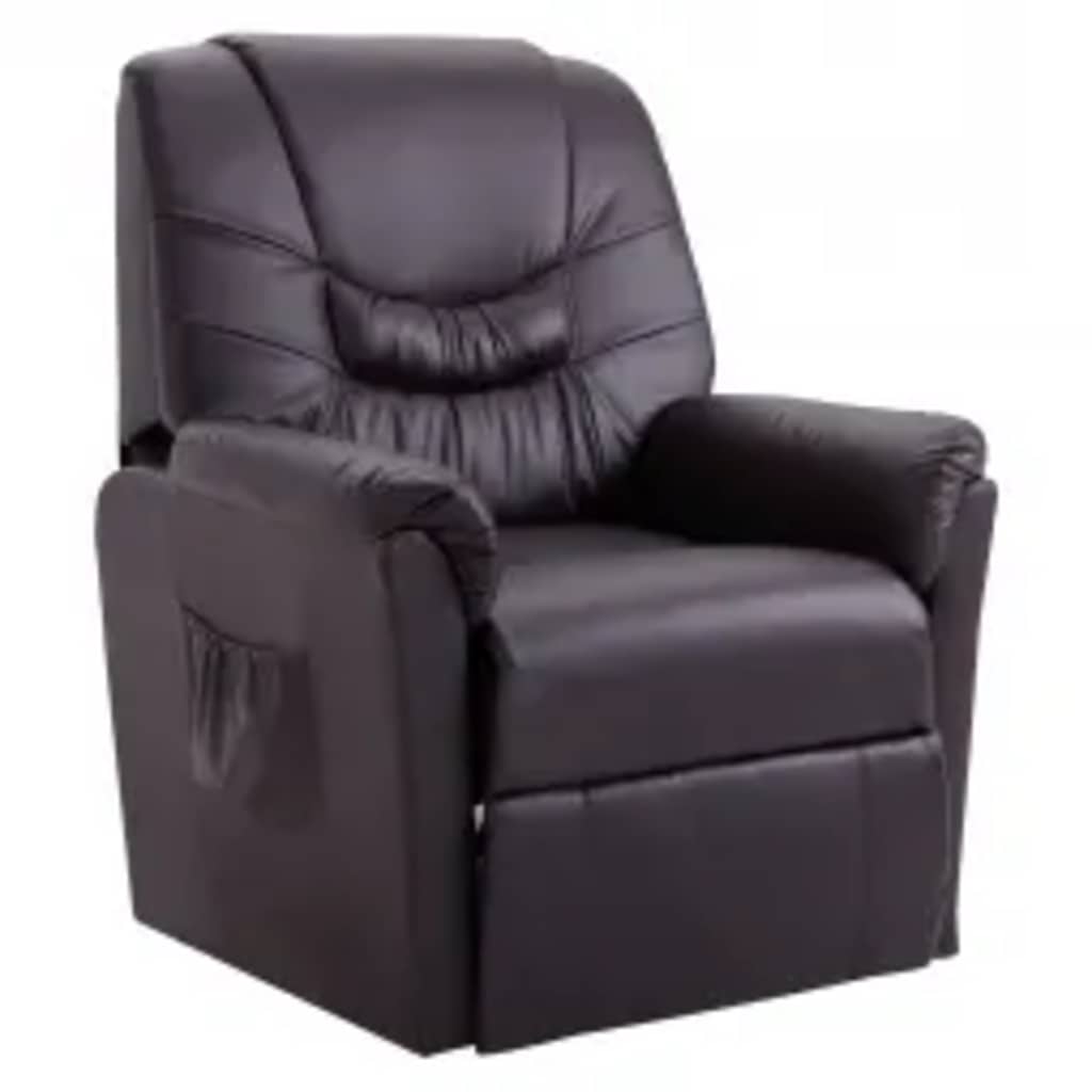 Reclining Chair Brown Faux Leather