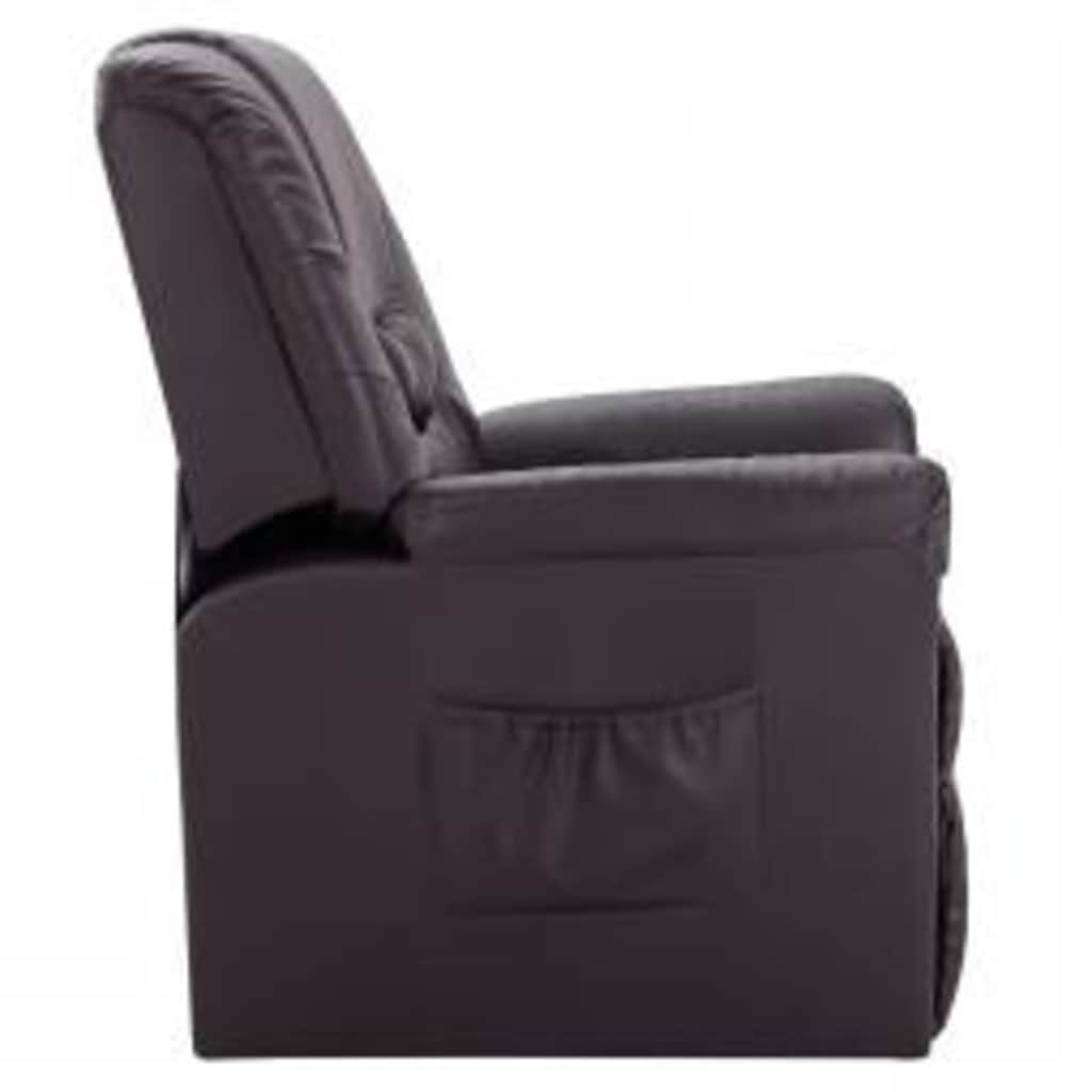 Reclining Chair Brown Faux Leather