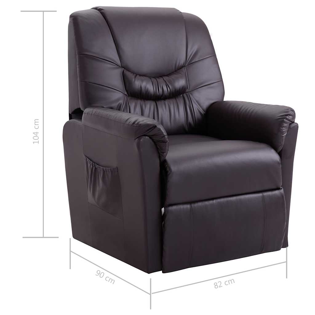 Reclining Chair Brown Faux Leather