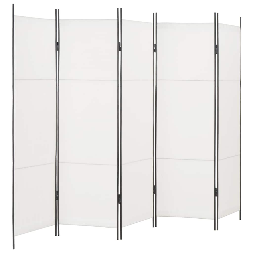 5-Panel Room Divider White 250x180 cm