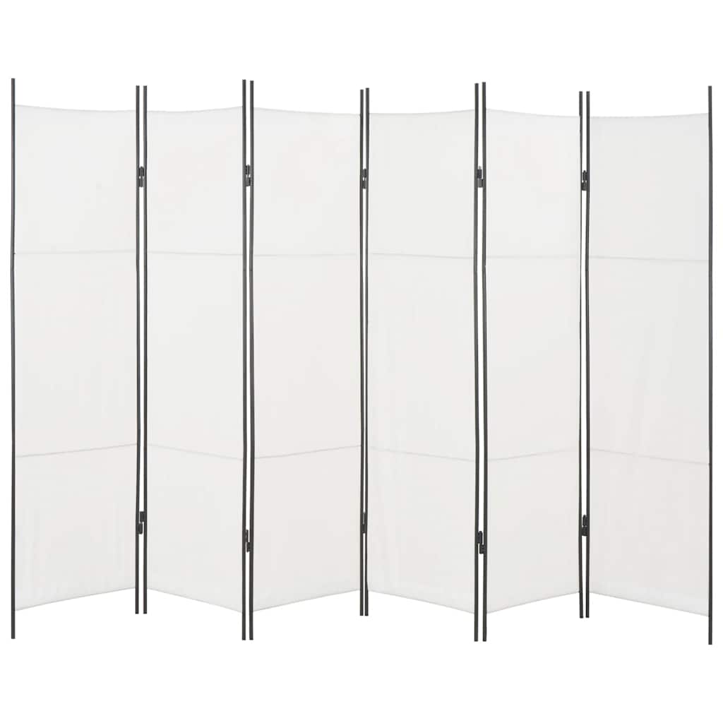 6-Panel Room Divider White 300x180 cm