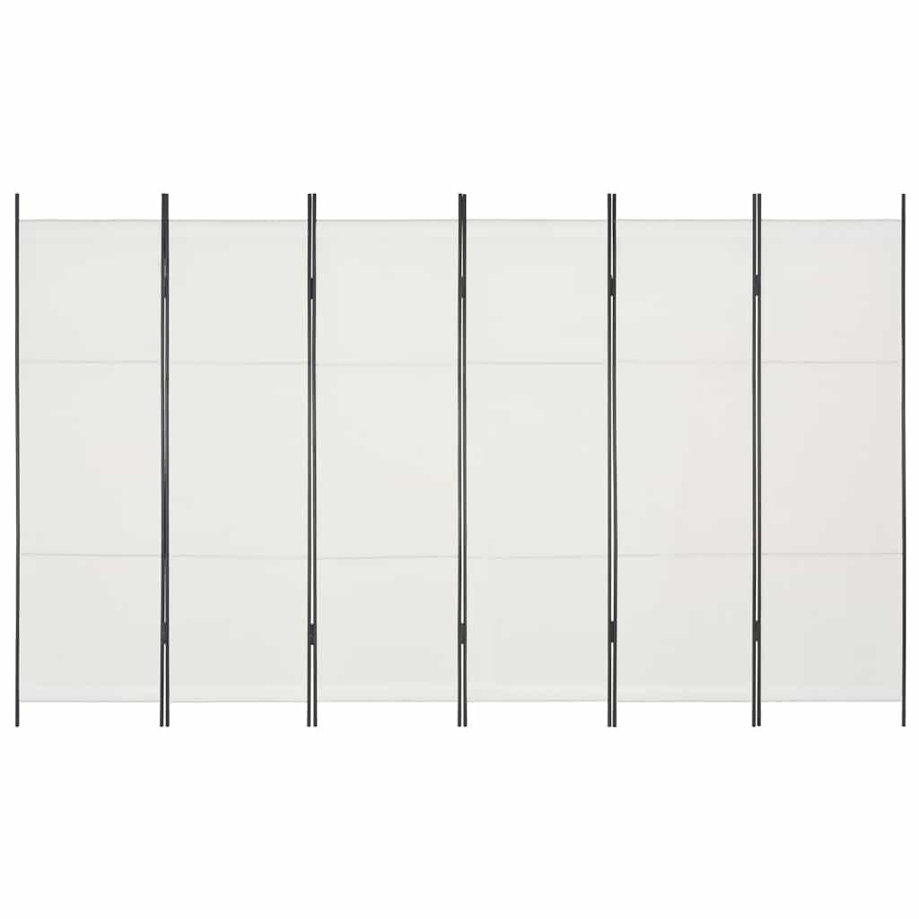 6-Panel Room Divider White 300x180 cm